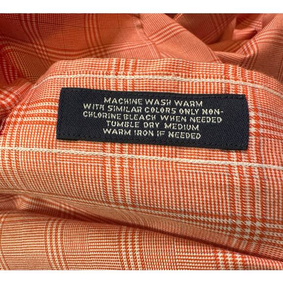 Daniel Cremieux orange plaid long sleeves shirt size Medium - Picture 4 of 10